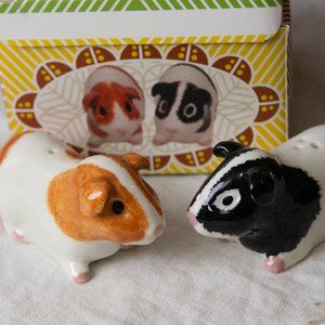 Porcelain Guinea Pig Salt & Pepper Shaker Set - NEW in box